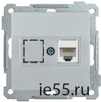 РК10-1-Б Розетка компьютерная RJ45 Cat5e BOLERO серебр. IEK