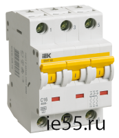 Автоматический выключатель ВА 47-60 3Р 6А 6 кА  х-ка D ИЭК
