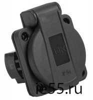 РП14-3 Роз. пан. 2Р+РЕ 16А з/к с кр. IP54 черн. MAGNUM IEK