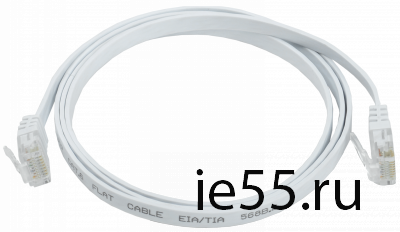 ITK Коммутационный шнур плоский кат.6 UTP 2м белый