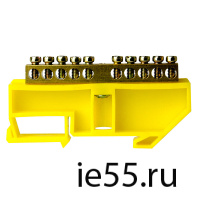 Шина нулевая TS-0609C 6*9 10 ways с изолятором жел