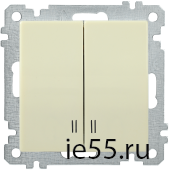 ВС10-2-1-Б Выключатель 2 клав. инд. 10А BOLERO кремовый IEK