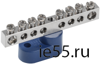 Шина N "ноль" на одном угловом изол. Ni ШНИ-6х9-8-У1-С IEK