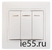 ВС10-3-1-КБ Выключатель 3кл с инд. 10А КВАРТА (белый)