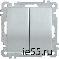 ВС10-2-0-Б Выключатель 2 клав. 10А BOLERO серебр. IEK
