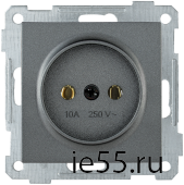 РС10-1-0-Б Розетка без з/к 10А BOLERO антрацит IEK