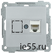 РК11-1-Б Розетка компьютерная RJ45 Cat6 BOLERO серебр. IEK