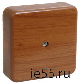 Коробка КМ41219-05 распаячная для о/п 100х100х29 мм дуб (6 клемм 6мм2)