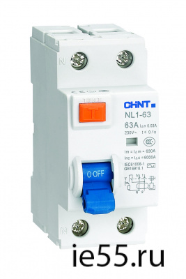 Устройство защитного отключения(УЗО) NL1-63 6kA 4P 63A 100mA тип AC (DB) (CHINT)