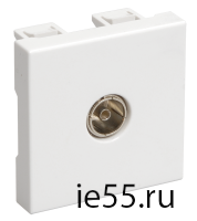 РКТ-20-00-П Розетка TV оконечная (на 2 модуля) ПРАЙМЕР белая IEK