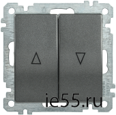 ВС10-1-5-Б Выключатель 2 клав. жалюзи BOLERO антрацит IEK