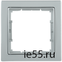 РУ-1-БС Рамка 1 мест. квадратная BOLERO Q1 серебряный IEK