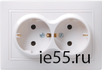 РС12-3-КБ Роз. 2мес. c з/к без з/ш 16А кер. КВАРТА бел. IEK